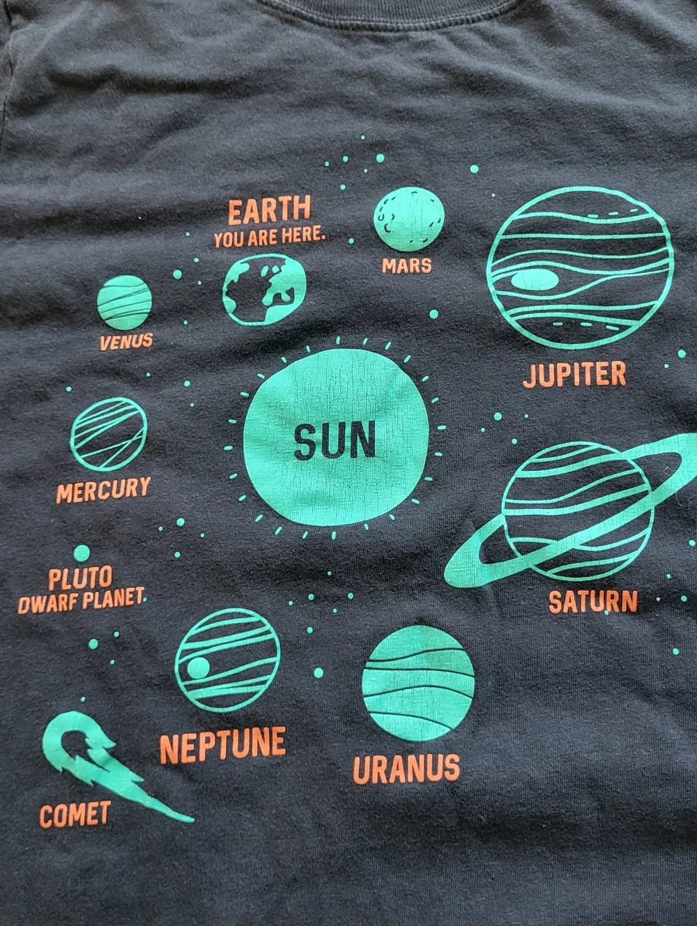 Carters T-Shirt Boys Size Large 10/12 Planets Solar System